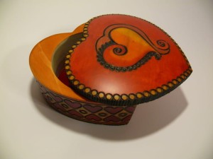 Kasetka z drewna "Duże Serce" - walentynki