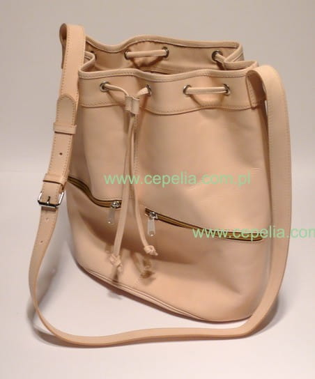 Bag handmade of youfte leather - Opal - White
